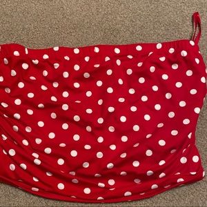 Red poke a dog tube top